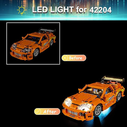LED Light Kit for Lego 42204 Fast and Furious Supra-MK4 Set Compatible with Lego 42204 Building Blocks Model(Not Include Blocks Set)
