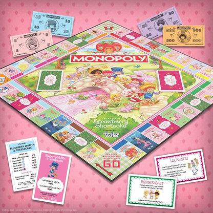 Monopoly: Strawberry Shortcake Board Game Buy Sell &amp Trade Locations Like Big Apple City Citrus Acres &amp More Includes 6 Collectible Tokens Like Blueberry Muffin's Basket &amp More Offici