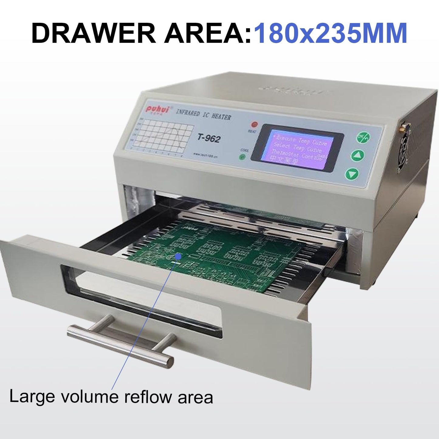 110V 800W Automatic Reflow Machine, T962 Infrared Reflow Oven Furnace IC Heater, PCB Reflow Soldering Station, Mini Reflow Soldering Machine BGA