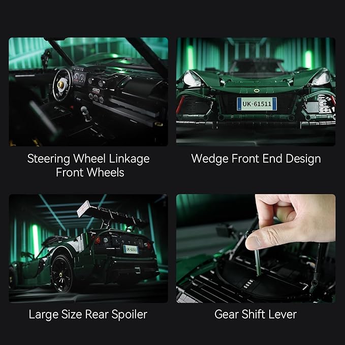 CaDA C61511W 1:8 Lotus Exige Cup 430 Building Block Set Officially Licensed Super Sports Car Model with MOC Collaboration 3730PCS Collectible Racing Car Kit for Adults Enthusiasts