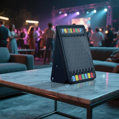 iElyiEsy 31x21 Prize Drop Plinko Board Game Outdoor with Foldable Stand and 10 Customizable Playing Pucks 7 grids- Perfect for Carnival Tradeshow &amp Party Fun &amp Exciting (Prize Drop)
