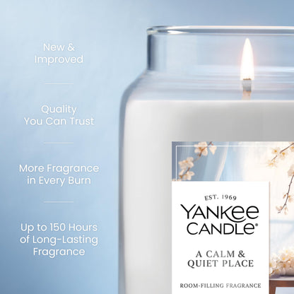 Yankee Candle A Calm Quiet Place, Scented Candle, 22oz Large Jar with up to 150 Hour Burn Time, Giftable