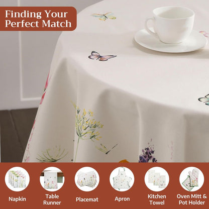 Maison d' Hermine Table Cloth Square Table 100% Cotton 60 x 60 Inches Tablecloth Reusable Decorative for Dining Kitchen Room Farmhouse Home Gifts for Mothers Day Spring Summer - Botanical Fresh
