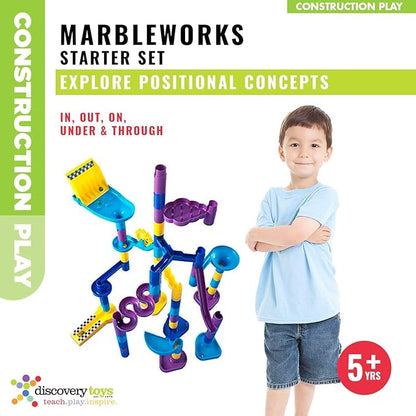 Discovery Toys MARBLEWORKS Marble Run Starter | Kid-Powered Learning | STEM Educational Building Block Toy Learning &amp Childhood Development 5 Years Old and Up