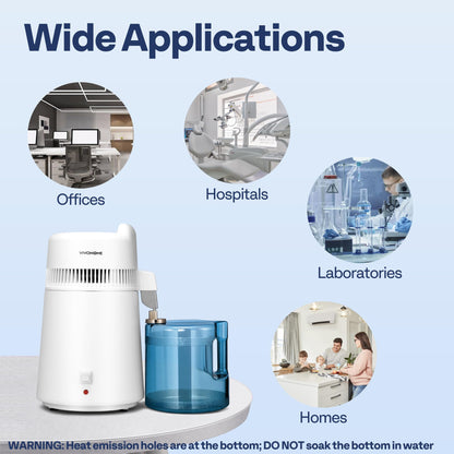VIVOHOME Water Distiller Countertop 1.6 Gallon/6L 900W Distilled Water Machine with Smart Switch Purifier Filter for Home Office, White