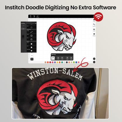 BAi The Mirror 15 Needle 20"x14" Large Area Commercial Embroidery Machine,1200 SPM High Speed & 850 SPM on Hat,Institch OS5 Intuitive Control,Software included Wi‑Fi/USB Transfer