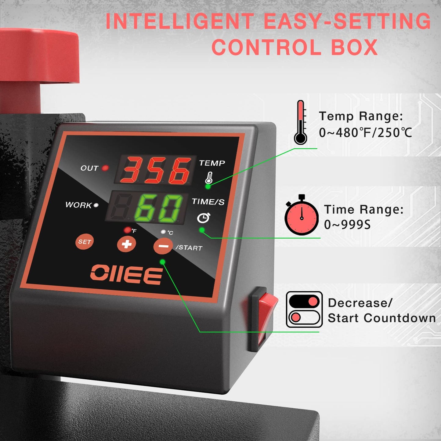 OIIEE Heat Press Machine 8 in 1 Combo Heat Press 15 x 15 Inch Heat Transfer Machine 360-Degree Swing Away Digital Shirt Printing Multifunction Heat Transfer Sublimation for T Shirts Mugs Hat Plate Cap