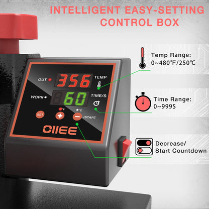 OIIEE Heat Press Machine 8 in 1 Combo Heat Press 15 x 15 Inch Heat Transfer Machine 360-Degree Swing Away Digital Shirt Printing Multifunction Heat Transfer Sublimation for T Shirts Mugs Hat Plate Cap