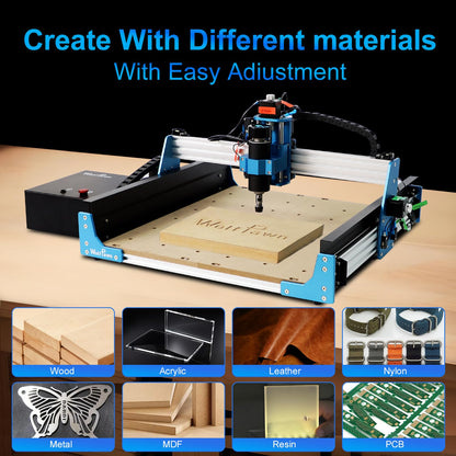 WolfPawn CNC Router Machine Desktop CNC 3 Axis, CNC Milling Machine for Metal Wood Acrylic, GRBL Control Engraving Machine with 500W Spindle,Machine Woodworking Industrial Application(4040 PRO)