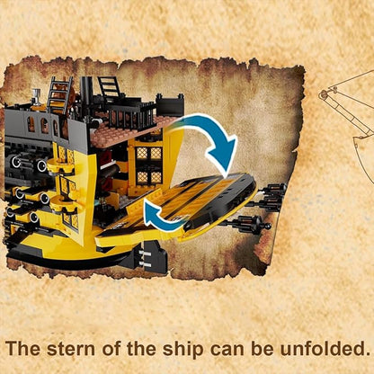 Endeavor Pirate Ship Model Building Set Length 84cm Movie Themed Scenes with Sail Cannons &amp Movable Parts for Film Fans Adult Collectors Building Sets 2475pcs