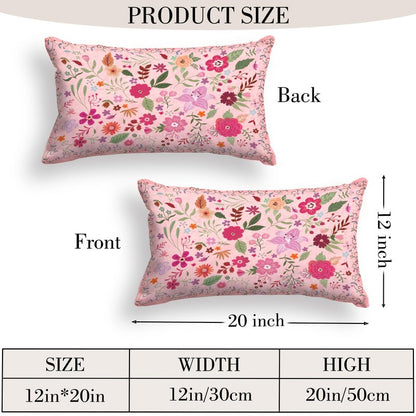 COARVXA Floral Pillow Covers 18x18 Set of 2,Pink Farmhouse Floral Pillow Covers Decor Double Sided Pattern Cushion Cover Soft Pillow Case for Living Sofa Room Bed Porch Patio Square Pillow Cover