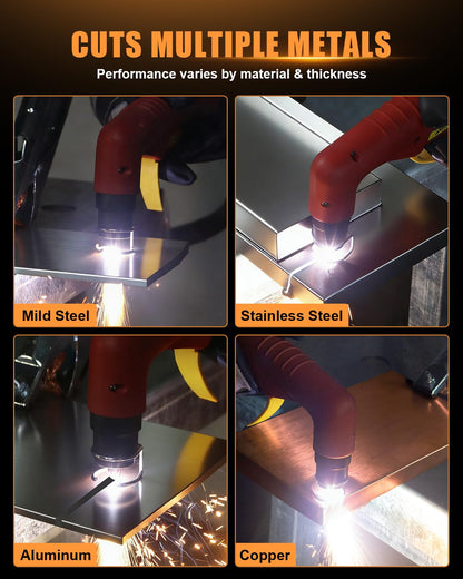 HIZONE 55A Plasma Cutter Machine, High Frequency Non-Touch Pilot Arc Plasma Cutting Equipment with LCD Display, 120/240V Cutting Machine, 2T/4T Function, Post Flow, 3/4" Max Cut, Ideal for Beginners