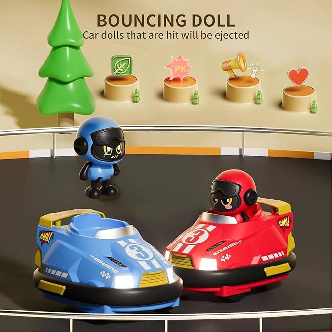 OBEST 2 Pack Remote Control Car RC Ejecting Bumper Car for Kids Light &amp Sound &amp 360°Rotating Bumper Cars for 3 4 5 6+ Year Old Boys Girls Christmas Birthday Gifts