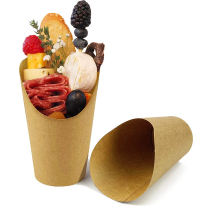 CAMKYDE 50 Pcs French Fries Holder, 14oz Disposable Paper French Fry Cups Charcuterie Cups for all Occasions (14oz)