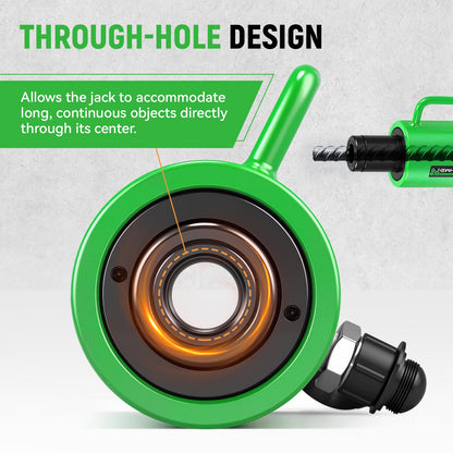 Newhai Hydraulic Hollow Jack 20 ton Hollow Hydraulic Ram with 2 inch Stroke Automatic Retraction Hydraulic Cylinder for Lifting Tensioning Construction Industrial Applications (20 ton; 2 inch Stroke)