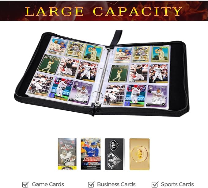 Football Card Binder with Sleeves900 Pockets Football Card Holder Protectors Albums Card Storage Organizer Case Compatible with Trading Card and Other Sports Cards