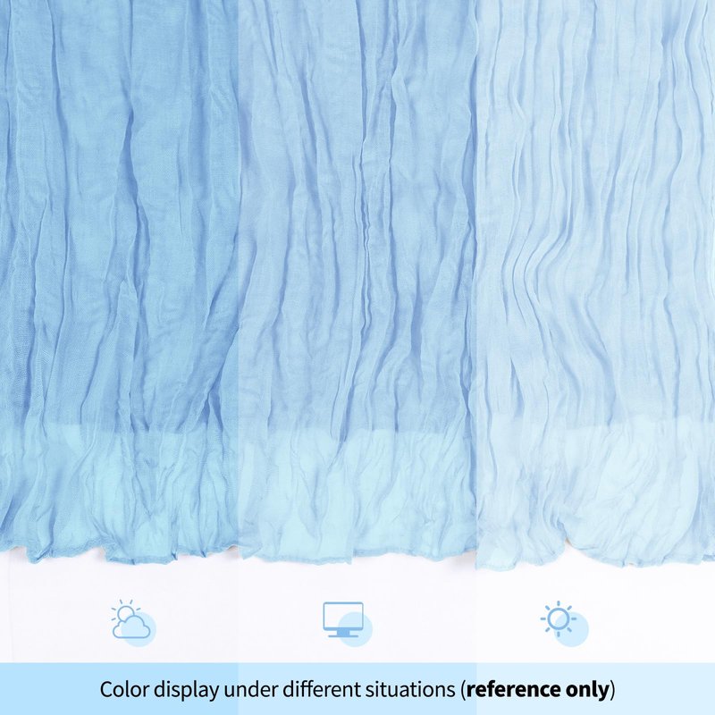 RealBox 12 Pack Baby Blue Cheesecloth Table Runner 17x108 Inch Semi Sheer Boho Gauze Cheese Cloth Fabric Table Runners, for Wedding Party Baby Shower Birthday Home Decor Garden Farmhouse