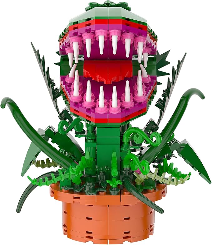 Audrey 2 Piranha Plant Building Toys Sets Little Shop of Horrors Flowers Cannibal with Openable Mouth Building Blocks Gift for TV Fans Halloween Christmas Kids Ages 8+