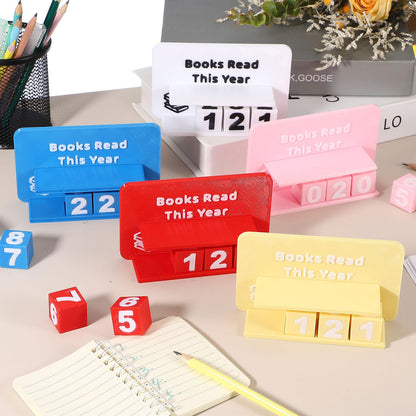 PATIKIL Books Read This Year Tracker, 3D Reading Challenge Counter Sign Library Bookshelf Decor Reading Challenge Number Up to 999 Books Gift for Reader Book Lovers Teachers, Red