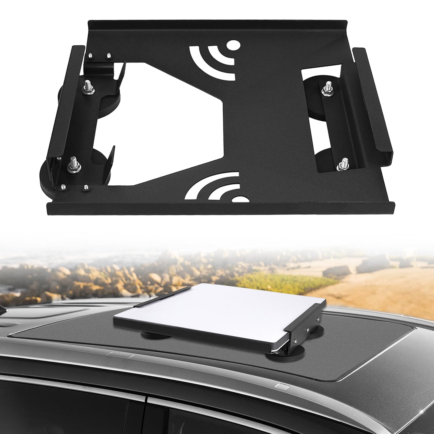 Mskekit Starlink Mini Mount with Portable Magnetic, Universal Compatibility, Black Alloy Steel Floor Mount