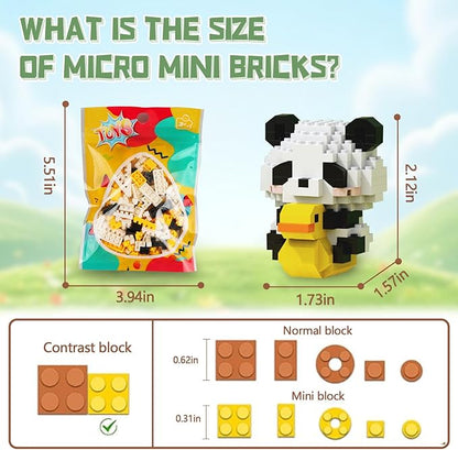 HIGH GODO 12Pack Pandas Party Favors Building Set 1977PCS Cute Animals Set for Goodie Bag Stuffers Classroom Prizes Party Favors Birthday Easter Gifts for Teens 14+ (Not Compatible with Major Brand)
