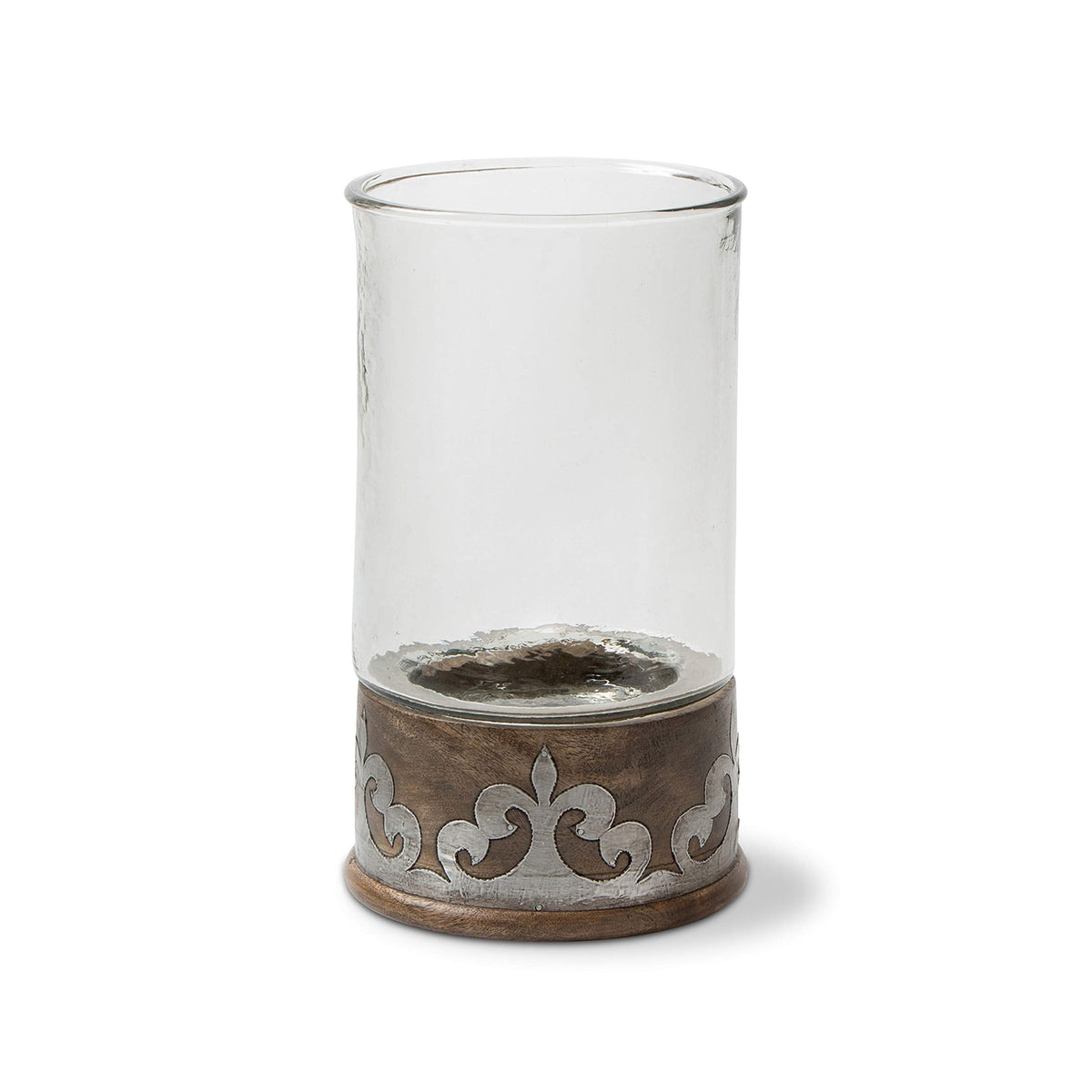 Wood and Inlay Metal Heritage Collection 16.5-Inch Tall Candleholder