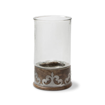 Wood and Inlay Metal Heritage Collection 16.5-Inch Tall Candleholder