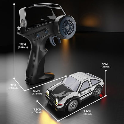 RC Drift Car New AE86 Mini Desktop Remote Control Car 1/64 RC Drifting Racing Vehicle 2.4G Full Scale Electric Toy Boys Cars