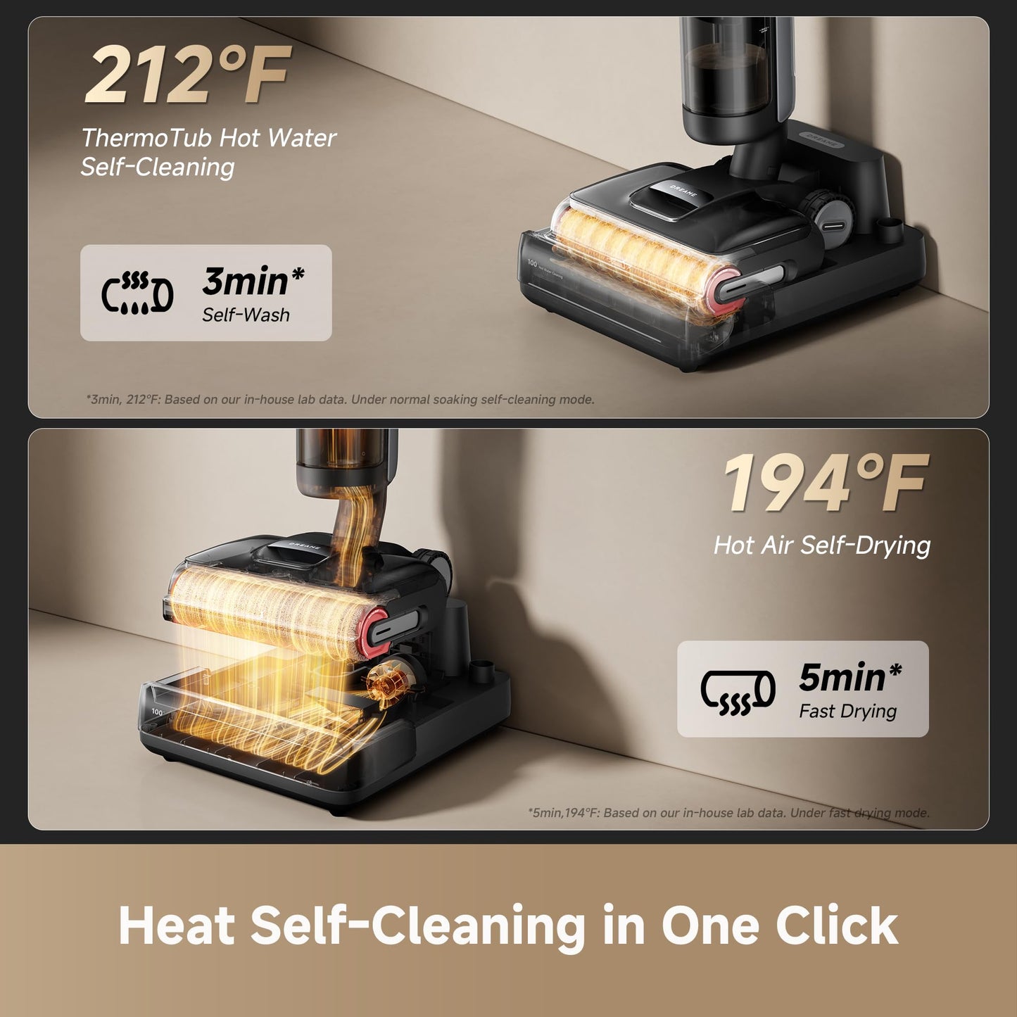 DREAME H15 Pro CarpetFlex Cordless Vacuum Mop, Wet Dry Vacuum Cleaner with Dual Brushes for Hard Floors & Carpet, Tangle-Free Hair-Cutting, 23kPa Suction, 180° Lie-Flat Floor Washer, 194°F Fast Drying