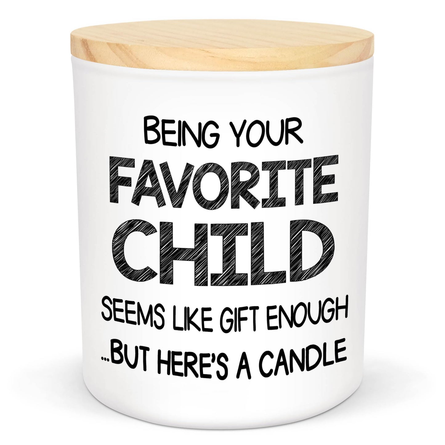 TEEZWONDER Mothers Day Gifts for Mom from Daughter Son - Favorite Child Vanilla Lavender Candle 10 oz - Dad Mom Birthday Gifts, Funny Gift for Grandma Grandpa, Scented Candles for Men Women