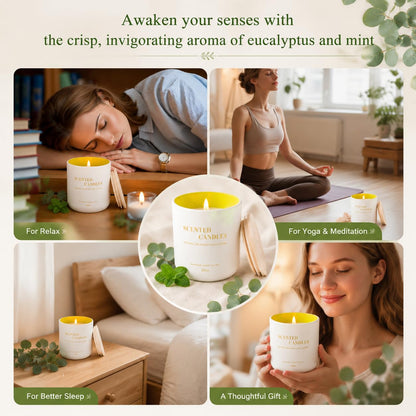 Lanttu Eucalyptus & Mint Scented Candle, 10 oz Natural Soy Wax
