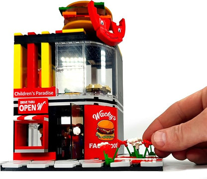 General Jim's Wacky Burger Modular Fast Food Burger Joint Restaurant Building Blocks Bricks Set
