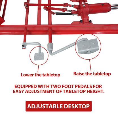 Hydraulic Motorcycle Lift Table 1000 LB Capacity, Heavy-Duty Steel Scissor Lift Hoist with Safety Lock & Wheel Clamp, Adjustable Jack Stand for Motorcycle Repair in Garages, Workshops, Home Use