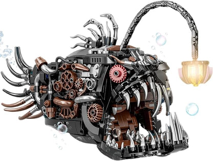 Mechanical Angler Fish Building Block Set - STEM Toys for Boys &amp Girls 8-14+ Deep Sea Ocean Creature Kit Home/Office Decor with Light Great Gift for Kids &amp Adults(1038+Pieces)