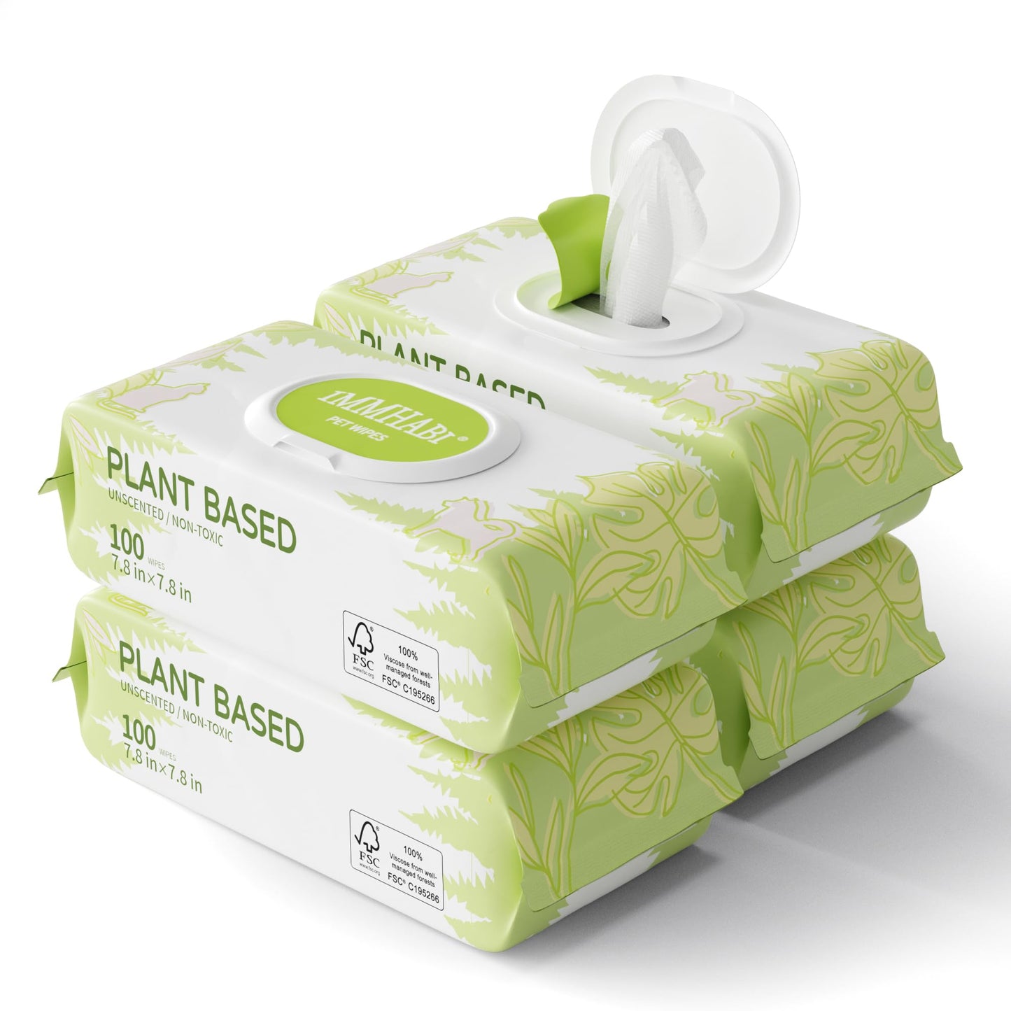 400 Unscented Dog Wipes for Paws and Butt Plant Based Hypoallergenic Pets Cleansing & Deodorizing Anal Gland Hygienic Puppy Wipes for Dogs Face and Body Cat Wipes Cleaning Fur Doggie Wipes Doggy Wipes