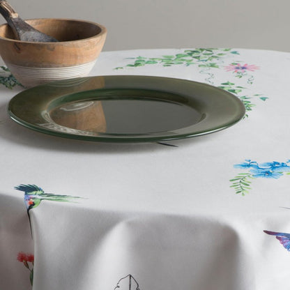 Maison d' Hermine Table Cloth Round Table 100% Cotton 63 Round Inches Tablecloth Reusable Decorative for Dining Kitchen Room Farmhouse Home Gifts for Mothers Day Spring Summer - Tropiques