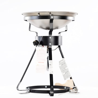 King Kooker 24WC Heavy-Duty 24" Portable Propane Outdoor Cooker with 18" Steel Wok, Black