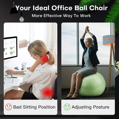 Gruper Yoga Ball, Multiple Sizes Non Slip Exercise Ball for Workout, Birthing, Balance, Stability, Pregnancy, 2200LB Capacity, Anti Burst Chair for Home and Office, Includes Quick Pump & Fitness Guide