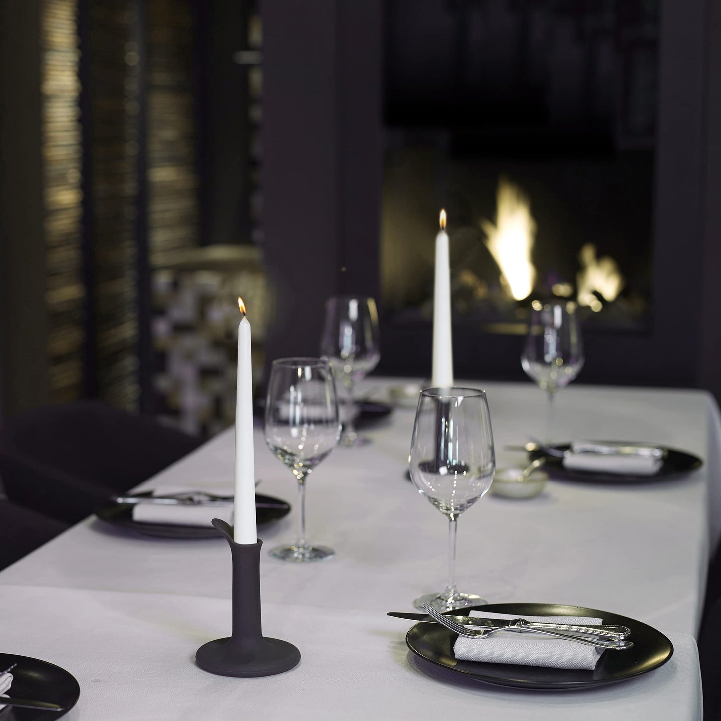 BOLSIUS White Taper Candles - 4 Pack Unscented 10 Inch Dinner Candle Set - 8 Hours Burn Time - Premium European Quality - Smokeless and Dripless Household, Wedding, Party, and Home Decor Candlesticks