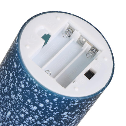 HJANDHJ Blue Flameless Candles with Remote and Timer, Real Wax Battery Operated Candles with Flickering Flame, Glass LED Pillar Candles for Home Wedding Decorations, Set of 3