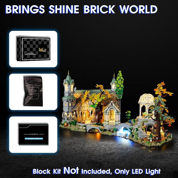 Vaodest Led Light for Lego 10316 The Lord of The Rings: Rivendell Building Blocks ModelDesign and Configuration Compatible with Model 10316(Led Light Only Not Building Block Kit)