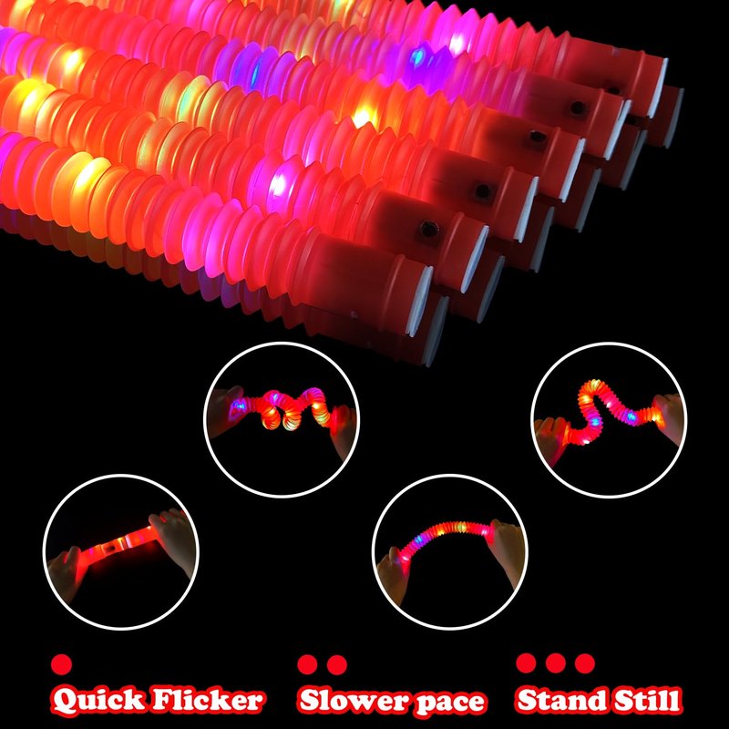 12-24 PCS Red Graduation Glow Sticks Pop Tubes,Light Up Bracelets Necklaces,Glow Party Favors for Kids Graduation Party,Kindergarten Preschool End of School Year Goodie Bag Stuffers Classroom Prizes