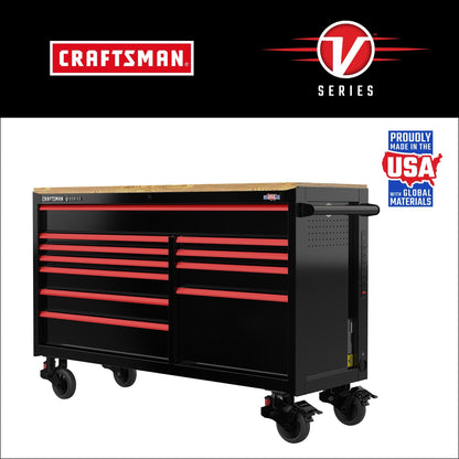 CRAFTSMAN V-Series 63 in. Garage Storage Mobile Workstation with 11 Drawers (CMSTVS6311BK)