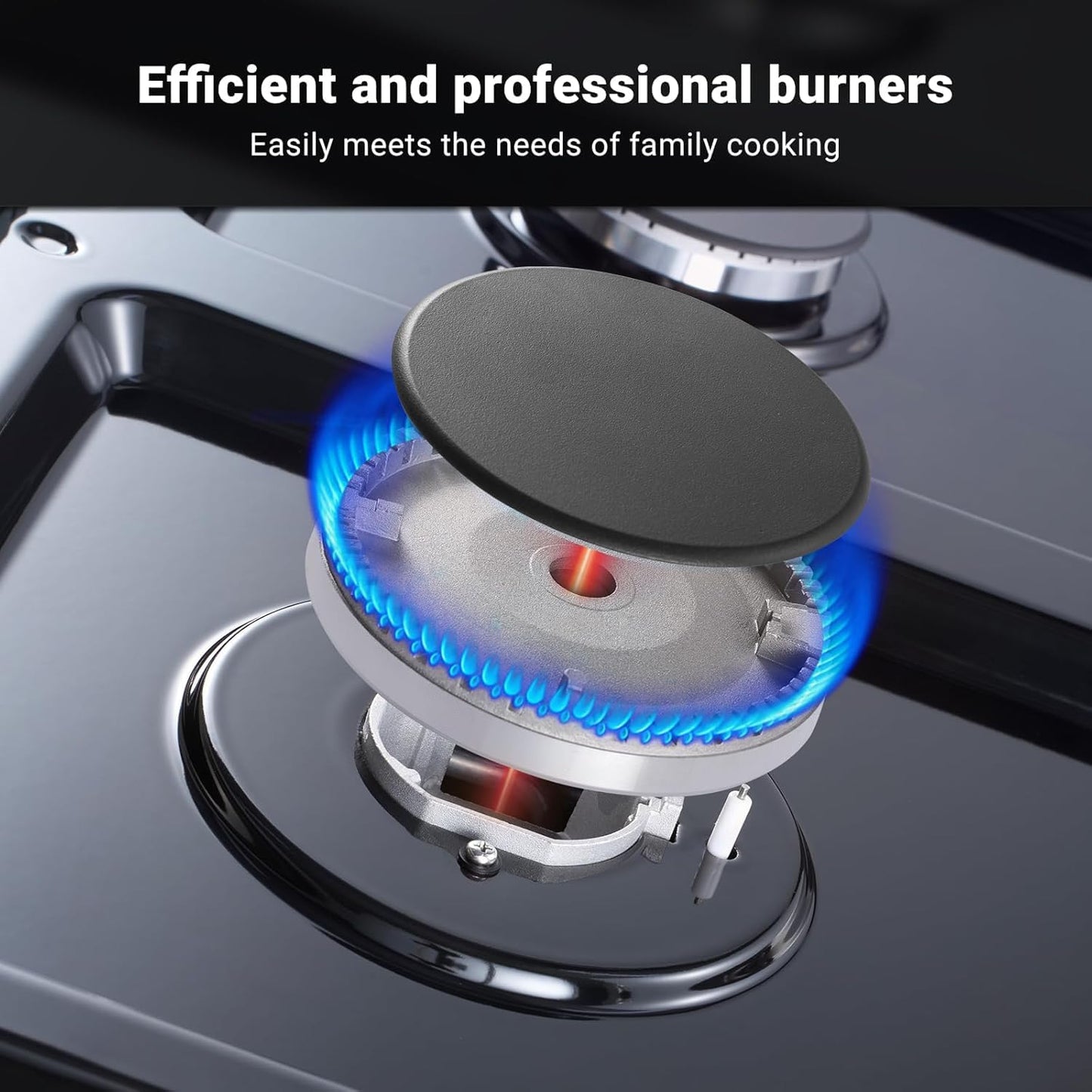 AAOBOSI 36 inch Gas Cooktop, Freestanding Range Commercial Cooktops, Built-in Propane Stoves Top NG/LPG Switch, Cast Iron Stove Top Covers for with 6 Gas Burners for Cooking, Grilling