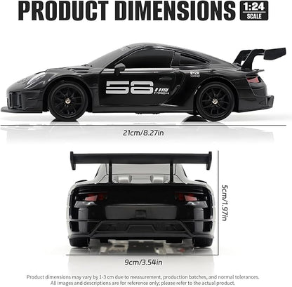 RC Drift Car 1:24 4WD Remote Control Cars Vehicle with LED Light2.4GHz 20KM/H High Speed RC Cars with Two Batteries &amp Drifting Tires Racing Sport Toy for Adults Boys Girls Kids Black