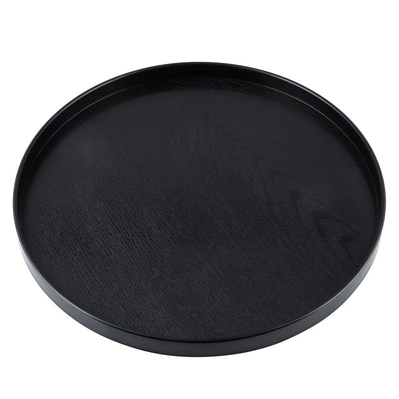 MDLUU Plastic Serving Tray, 13" Ottoman Tray, Round Butler Tray for Breakfast in Bed, Coffee Table Decor, Party