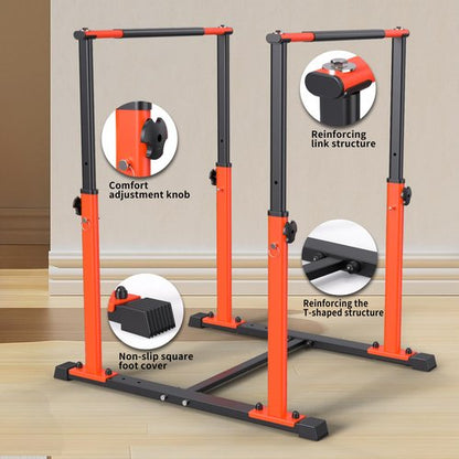Dip Bar Station Functional Fitness Workout Dip bar 3 Level Adjustable Height Dip Stand 400lbs Heave Duty Dip Station for Full Body Workout Fitness