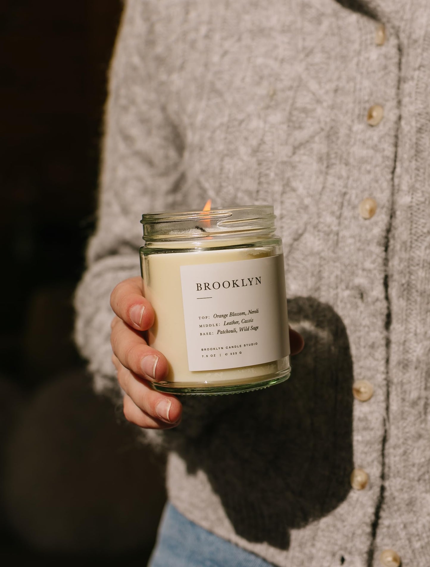 Brooklyn Candle Studio Brooklyn Jar Candle - Luxury Scented Candle, Vegan Soy Wax, Hand Poured in The USA, 50 Hour Slow Burn Time - 7.5oz