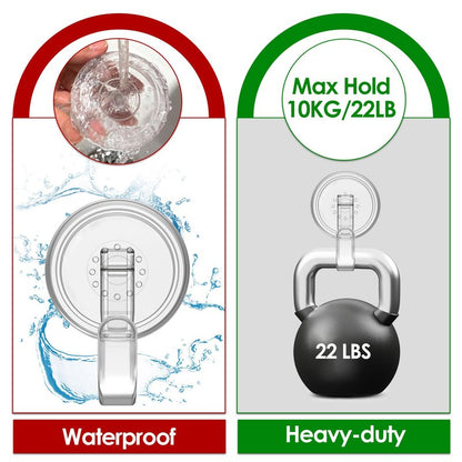 Clear Wreath-Hanger, 22 LB Strong Suction-Cup-Wreath-Hooks, 2 Pack Wreath-Door-Hanger Easter Halloween Christmas Decorations, Welcome Sign for Front Door Indoor Outdoor, Removable Holder Window Glass