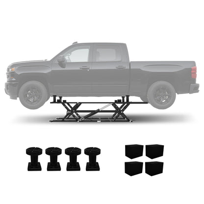 GarveeTech Portable Car Lift 7000LBS, Heavy-Duty Carbon Steel Auto Lift Jack for Garage & Shop, Adjustable Height 6.26"-27", with Extension Plates & Safety Locks, Fits Trucks, SUVs, Sedans